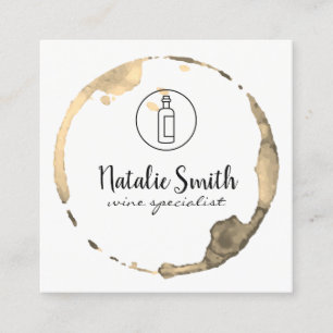 Wine Stain (wine bottle) Square Business Card
