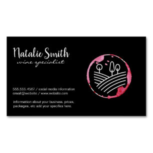 Wine Stain (wine bottle) Vineyard Magnetic Business Card