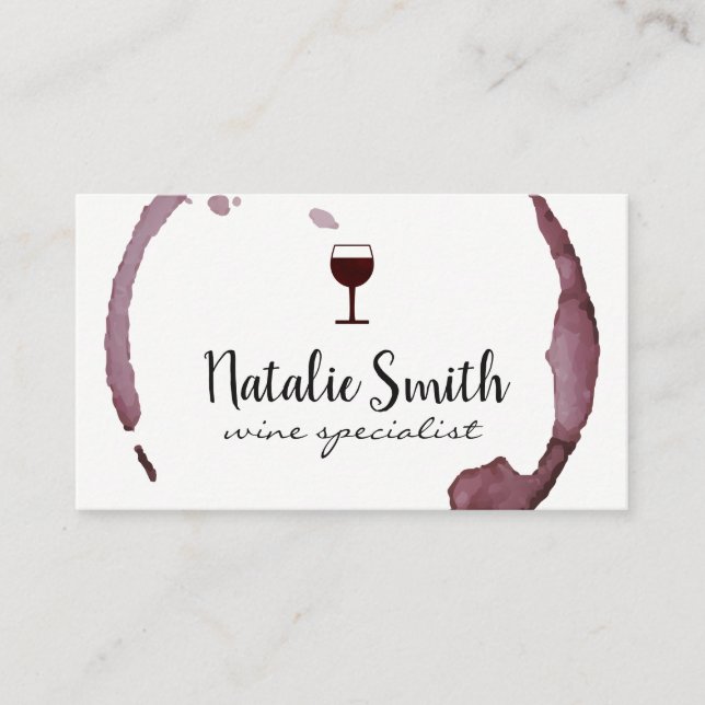 Wine Stain (wine glass) Business Card (Front)
