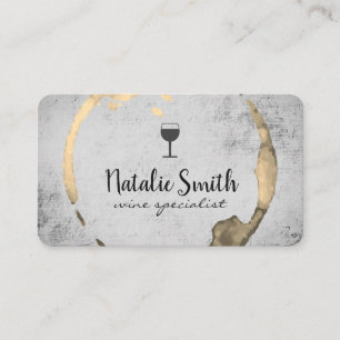 Wine Stain (wine glass) / Gold Business Card