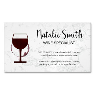 Wine Stain Winery Marble Magnetic Business Card