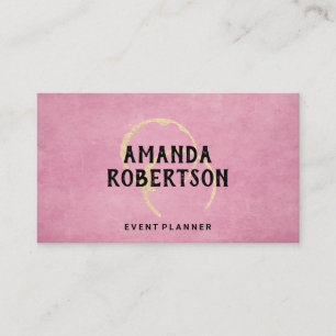 Wine Stains   Pink Grunge Business Card