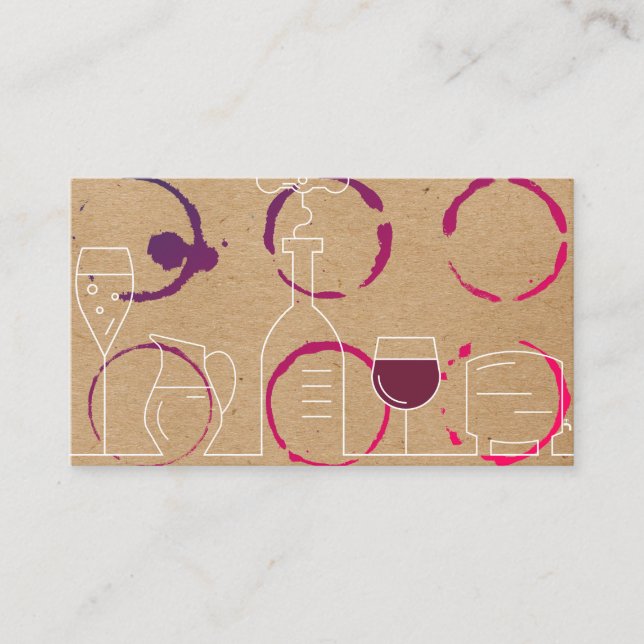 Wine Stains | Wine Line Art Business Card (Front)