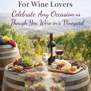 Wine Table Runner with Tuscan Vineyard Grapes
