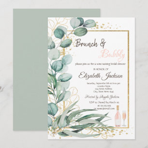 Wine Taste Eucalyptus Brunch & Bubbly Invitation