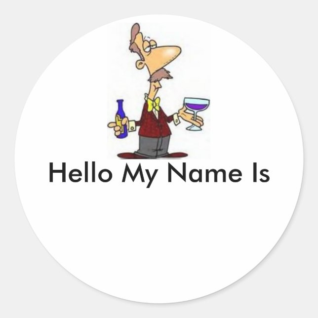 Wine_Taster, Hello My Name Is Classic Round Sticker (Front)