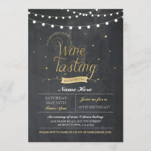 Wine Tasting Birthday Party Chalk ANY AGE Invite
