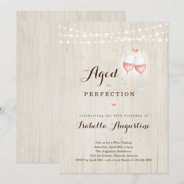 Wine Tasting Birthday Party Invitation (Front/Back)