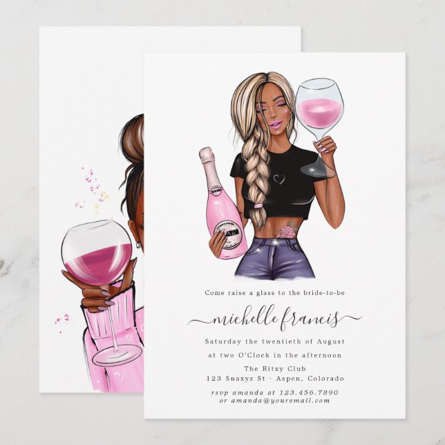 Wine Tasting Bridal Shower Invitation (Front/Back)