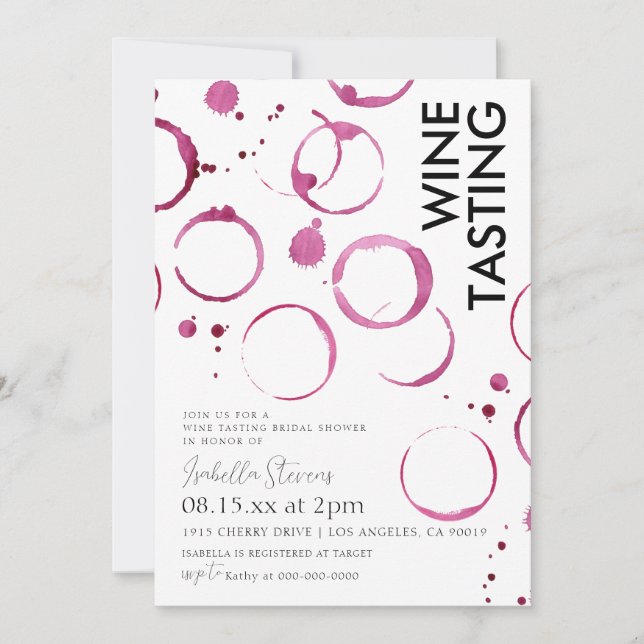 Wine Tasting Bridal Shower Invitation (Front)