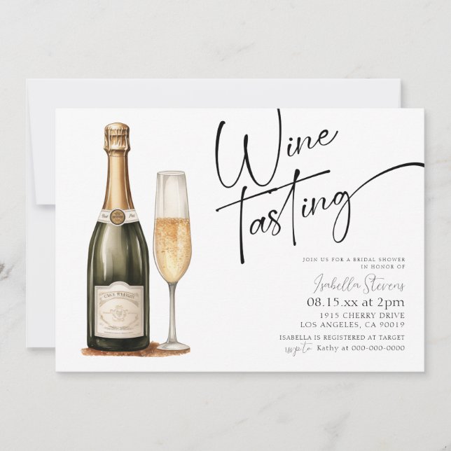 Wine Tasting Bridal Shower Invitation (Front)