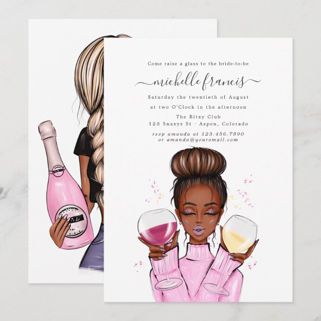 Wine Tasting Bridal Shower Invitation (Front/Back)