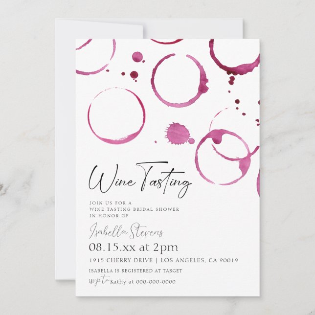 Wine Tasting Bridal Shower Invitation (Front)