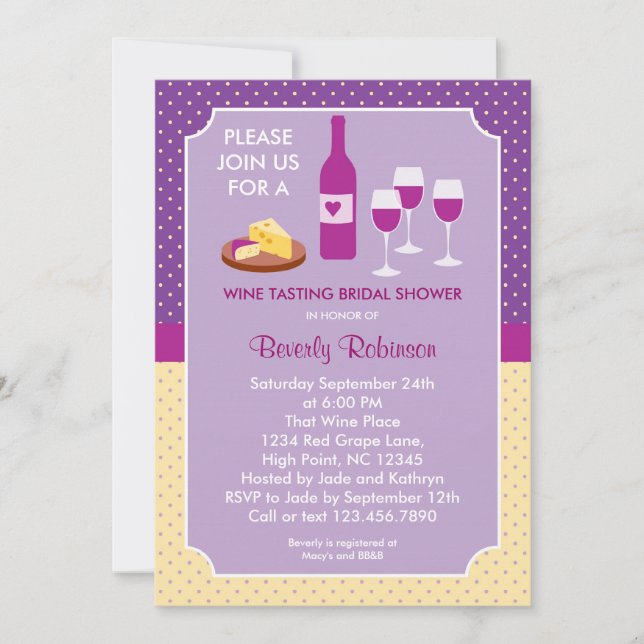 Wine Tasting Bridal Shower Invitation (Front)