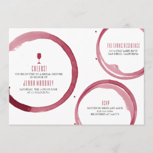 Wine Tasting Bridal Shower Invitation Red