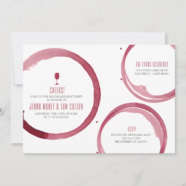 Wine Tasting Bridal Shower Invitation Red (Front)