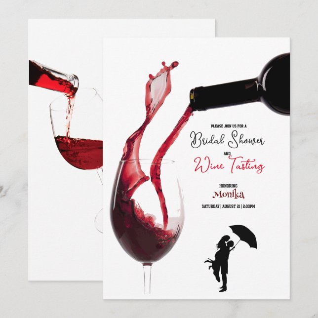 Wine Tasting Bridal Shower Invitations (Front/Back)