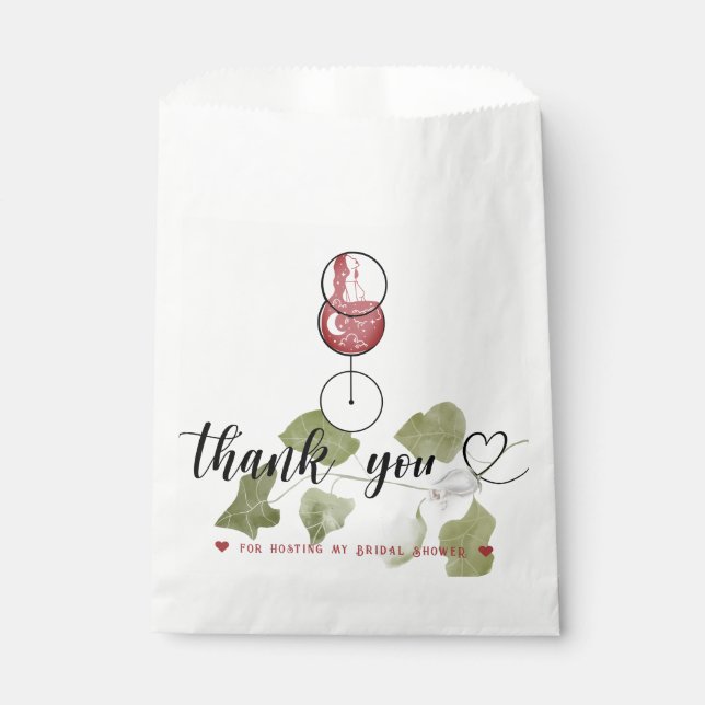 Wine Tasting Bridal Shower Script Thank You Card Favour Bags (Front)