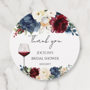 Wine Tasting Bridal Shower Thank You Favour Tags