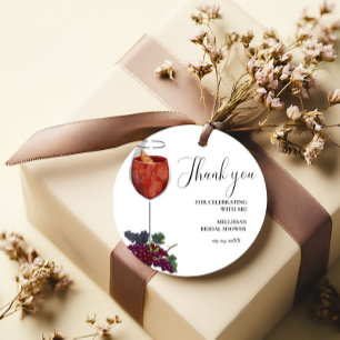WIne Tasting bridal shower Thank you Favour Tags