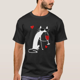 Wine Tasting Cat With Sunglasses For Women T-Shirt