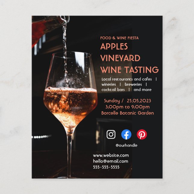 wine tasting charity vineyard food drink festival  flyer (Front)