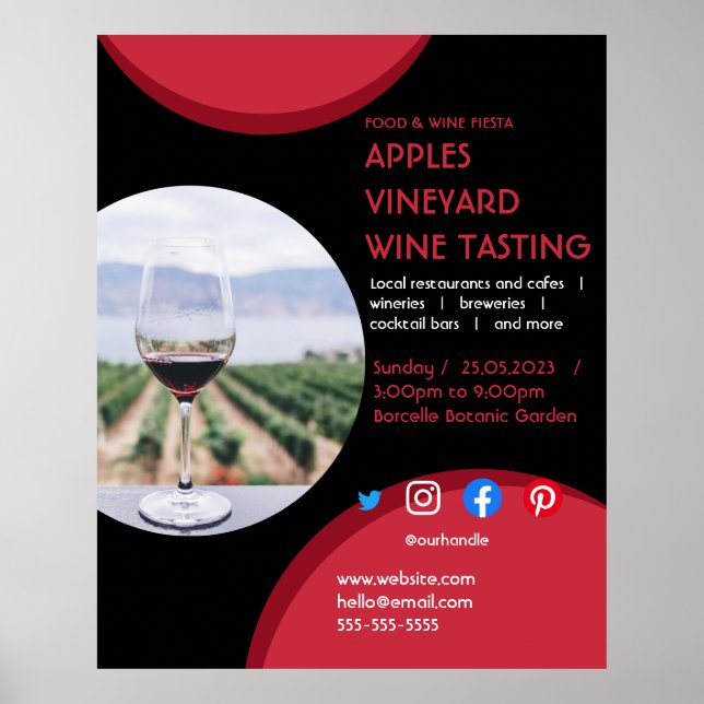 wine tasting charity vineyard food drink festival  poster (Front)