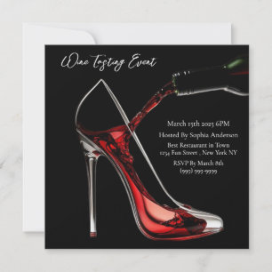 Wine Tasting Event-Stiletto and Wine Invitation