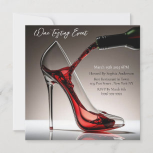 Wine Tasting Event-Stiletto with Wine Invitation