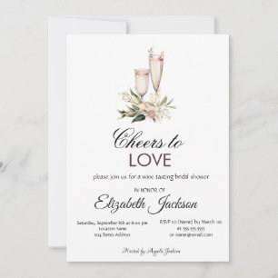 Wine Tasting Floral Bridal Shower Invitation
