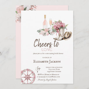 Wine Tasting Floral Western Bridal Shower  Invitation