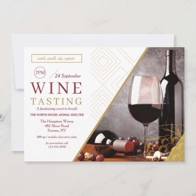 Wine Tasting Fundraising Invitations (Front)