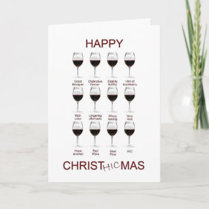 Wine tasting funny Christmas card