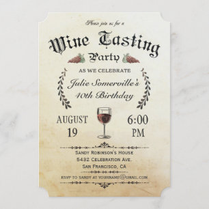 Wine Tasting Invitations (Vintage) v.1