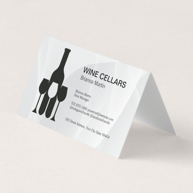 Wine Tasting Logo | Bottle | Glasses Business Card (Front)