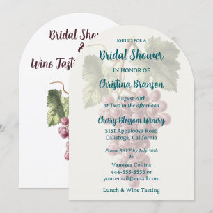 Wine Tasting Luncheon Bridal Shower Invitation