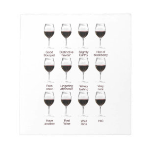 Wine tasting notepad