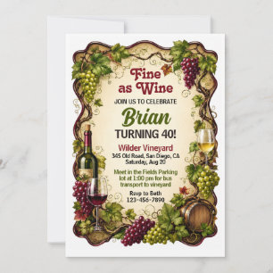 Wine Tasting Party Adult Birthday Invitation