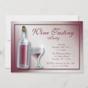 Wine Tasting Party ~ Burgundy Invitations