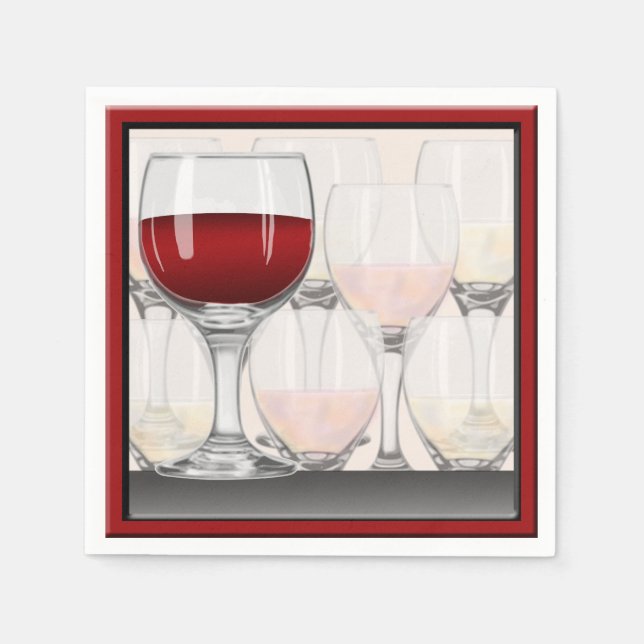 Wine Tasting Party Cocktail Napkin (Front)