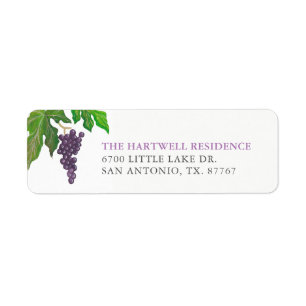 Wine Tasting Party Grapes Return Address