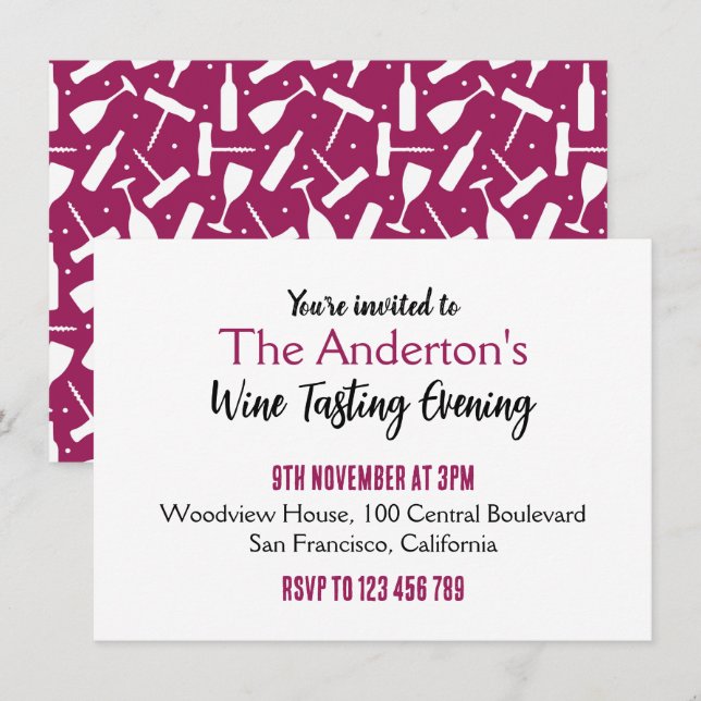 Wine Tasting Party Invitation (Front/Back)