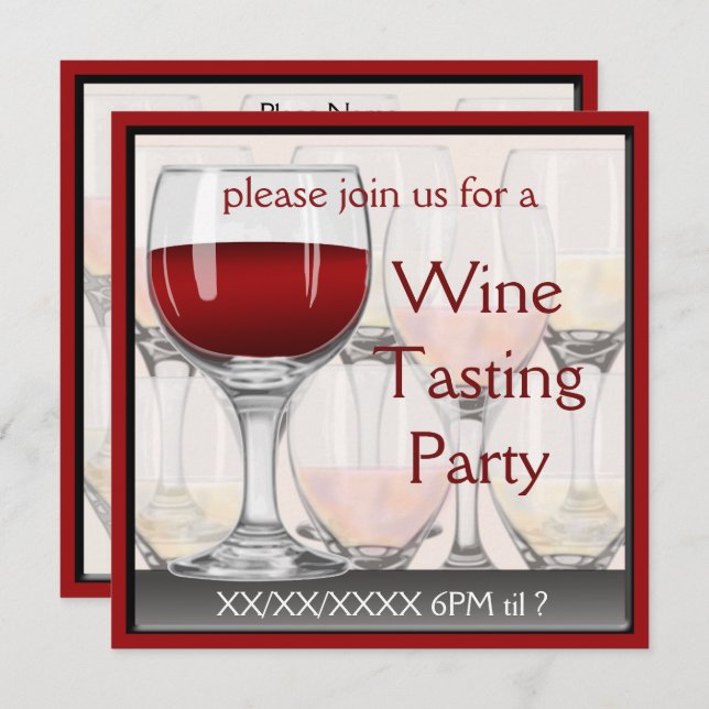 Wine Tasting Party Invitation (Front/Back)