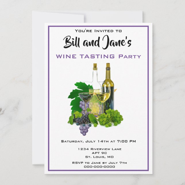 Wine Tasting  Party Invitation (Front)