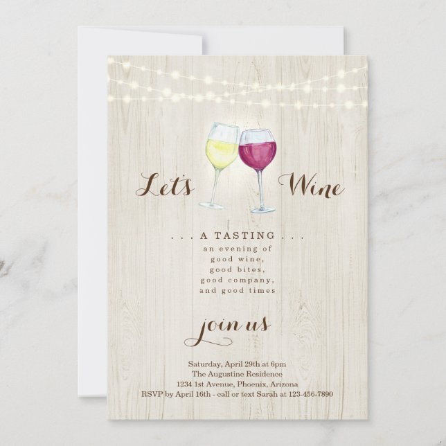 Wine Tasting Party Invitation (Front)