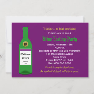 Wine Tasting Party Invitation Purple