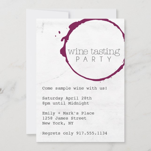 Wine Tasting Party Invite (Front)