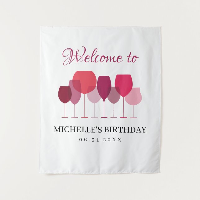 Wine Tasting Photo Backdrop Tapestry (Front)