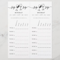 Wine Tasting Rating Scorecard