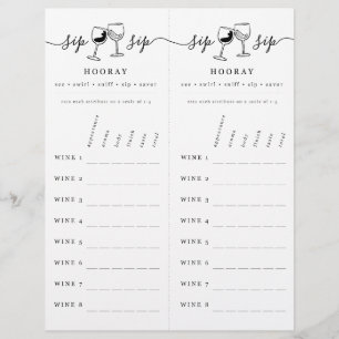 Wine Tasting Rating Scorecard Custom Letterhead